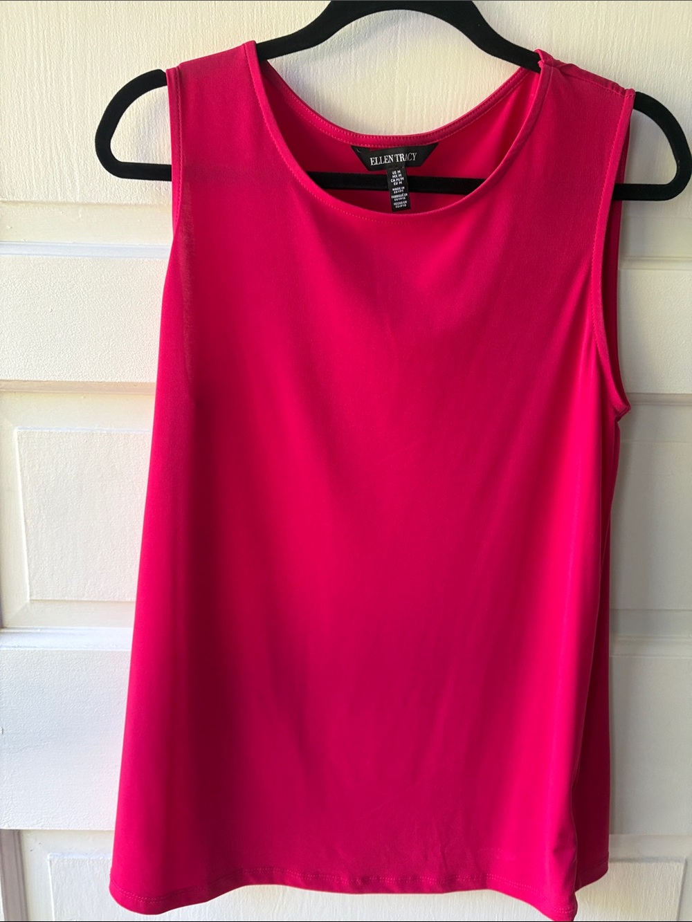 Ellen Tracy Sleeveless Tank Top in Bright Pink Medium